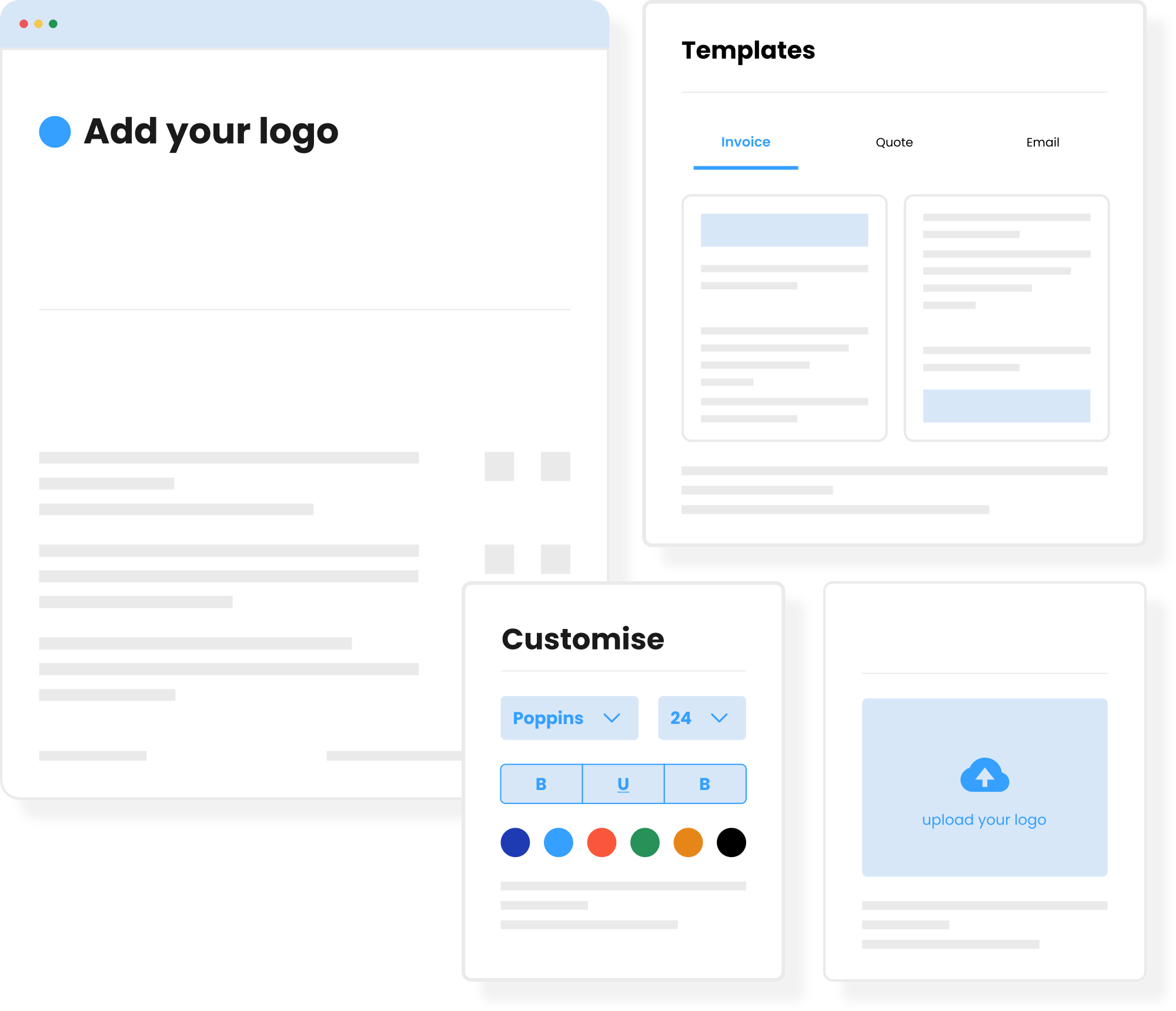 Customise-your-software-or-app Customise forms with your logo so they look professional