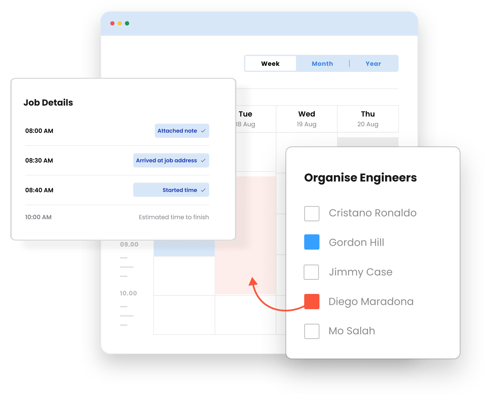 Engineer-Management-Software Organise your team and easily allocate work to the right engineer