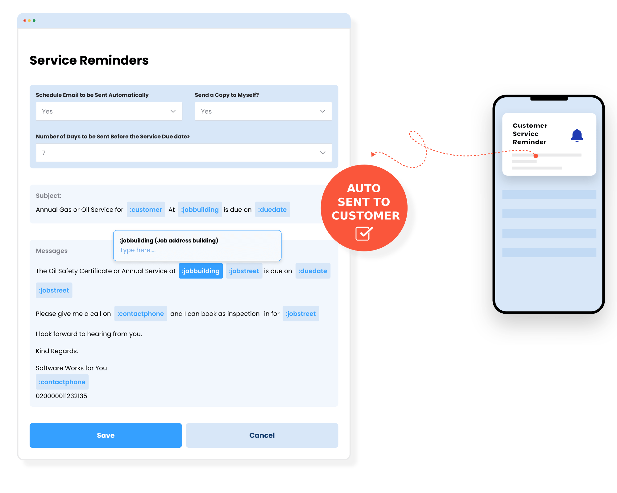 customer-service-reminder Customisable automated reminders that will help you get more business