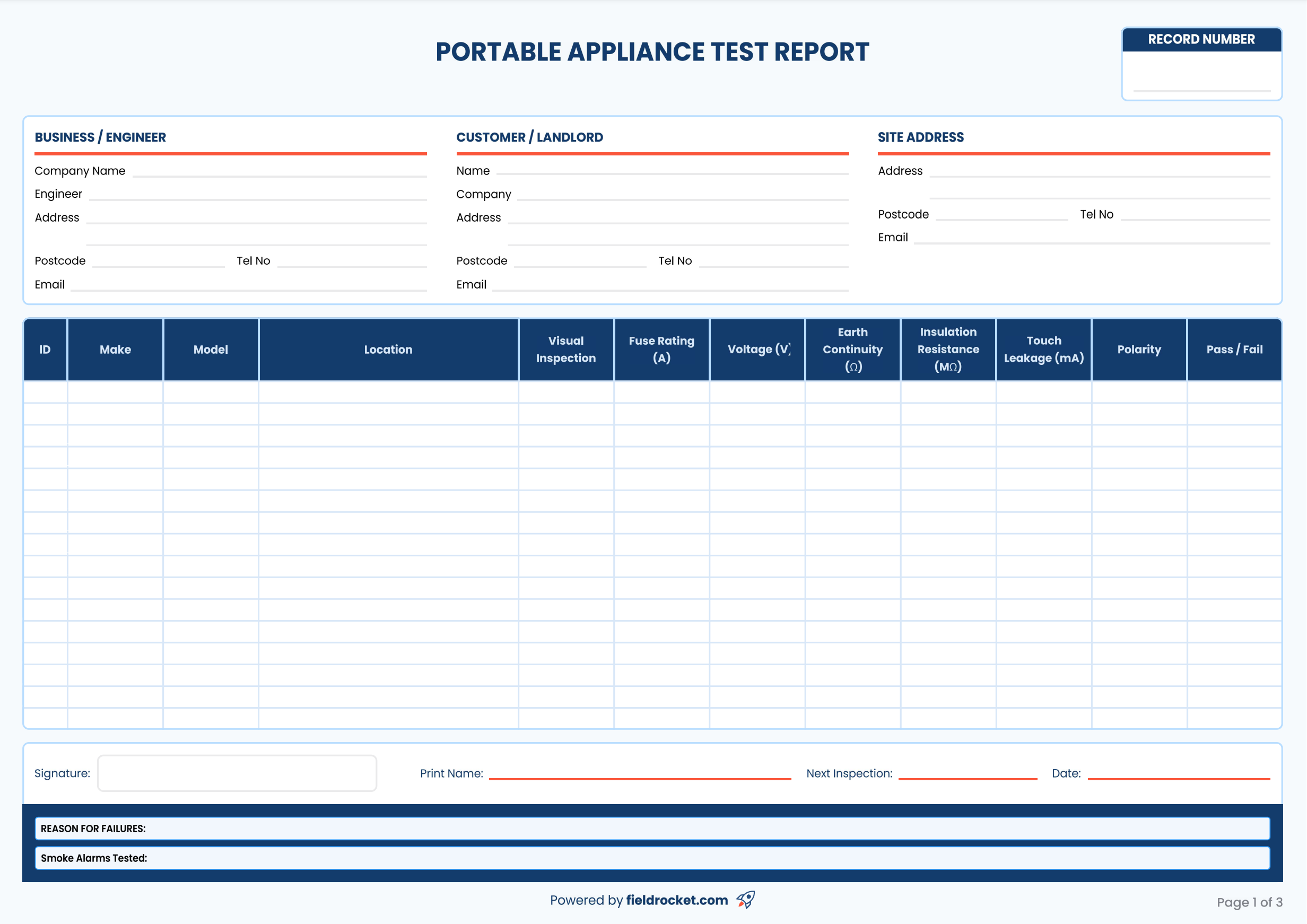 Our fillable PAT certificate